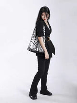 Galartsy Girl with a pearl earring doodles Shoulder bag, view 6