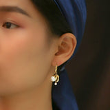 Galartsy Girl with a pearl vintage earrings, view 3