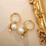 Galartsy Girl with a pearl vintage earrings, view 4