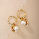 Galartsy Girl with a pearl vintage earrings, view 5