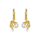 Galartsy Girl with a pearl vintage earrings, view 6