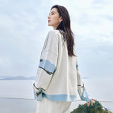 Galartsy Green Wheat Field with Cypress Abstract Cardigan, view 2
