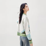 Galartsy Green Wheat Field with Cypress Cardigan, view 4