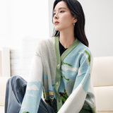 Galartsy Green Wheat Field with Cypress Cardigan, view 6