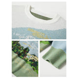 Galartsy Green Wheat Field with Cypress Sweater, view 5