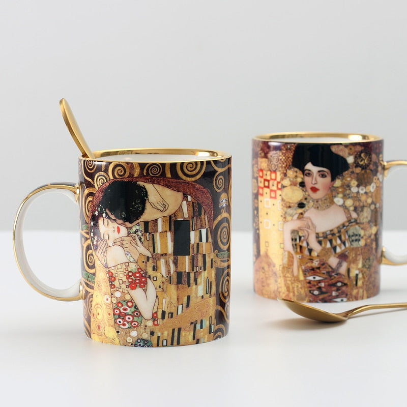 Galartsy Gustave Klimt Coffee Cup With Spoon