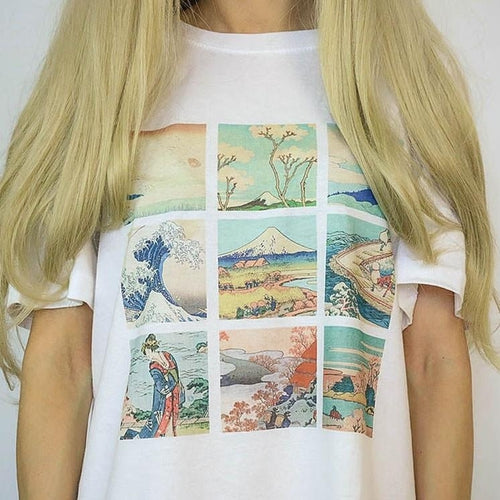 Galartsy Hokusai grid T-shirt