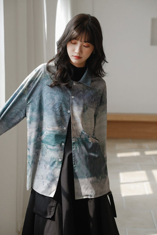 Galartsy Impresionnism inspired Gradient Vintage Shirt