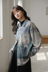Galartsy Impresionnism inspired Gradient Vintage Shirt, view 3