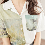 Galartsy Impressionist landscape Button Shirt, view 5