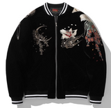 Galartsy Kitsune Spirit Sukajan Bomber Jacket (Black & Red), view 2