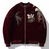 Galartsy Kitsune Spirit Sukajan Bomber Jacket (Black & Red), view 4