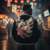 Galartsy Kitsune Spirit Sukajan Bomber Jacket (Black & Red), view 5