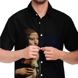 Galartsy Leonardo da Vinci Lady with an Ermin BUTTONED SHIRT, view 3