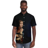 Galartsy Leonardo da Vinci Lady with an Ermin BUTTONED SHIRT, view 4