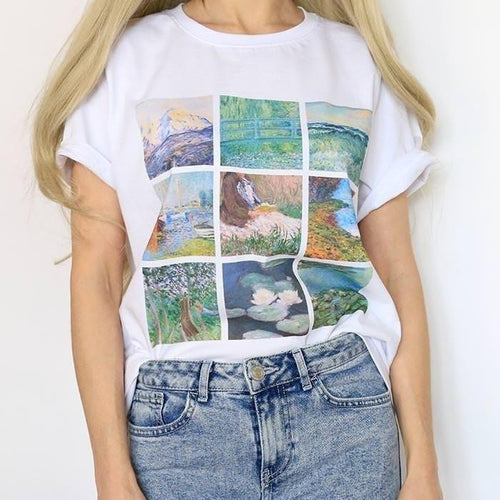Galartsy Monet Paintings grid T-Shirt