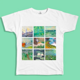 Galartsy Monet Paintings grid T-Shirt, view 3