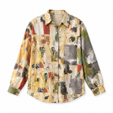 Galartsy Oil Painting Inspired Button-Up Blouse, view 2