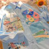Galartsy Oil Painting Inspired Oversized Shirt, view 6
