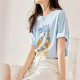 Galartsy Peasant Woman Bruising Flax T-shirt, view 3