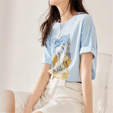 Galartsy Peasant Woman Bruising Flax T-shirt, view 4