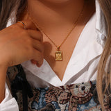 Galartsy Renaissance Angel Gold Plated Card Necklace, view 2
