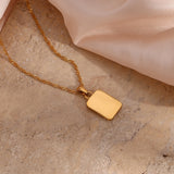 Galartsy Renaissance Angel Gold Plated Card Necklace, view 4