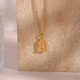 Galartsy Renaissance Angel Gold Plated Card Necklace, view 5