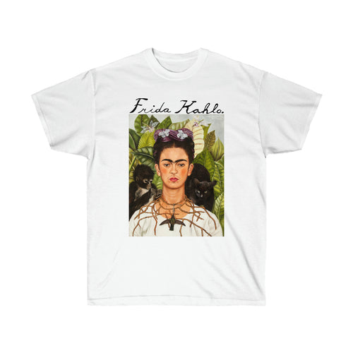 Galartsy Self-portrait with thorn necklace and hummingbird Frida Kahlo T-shirt