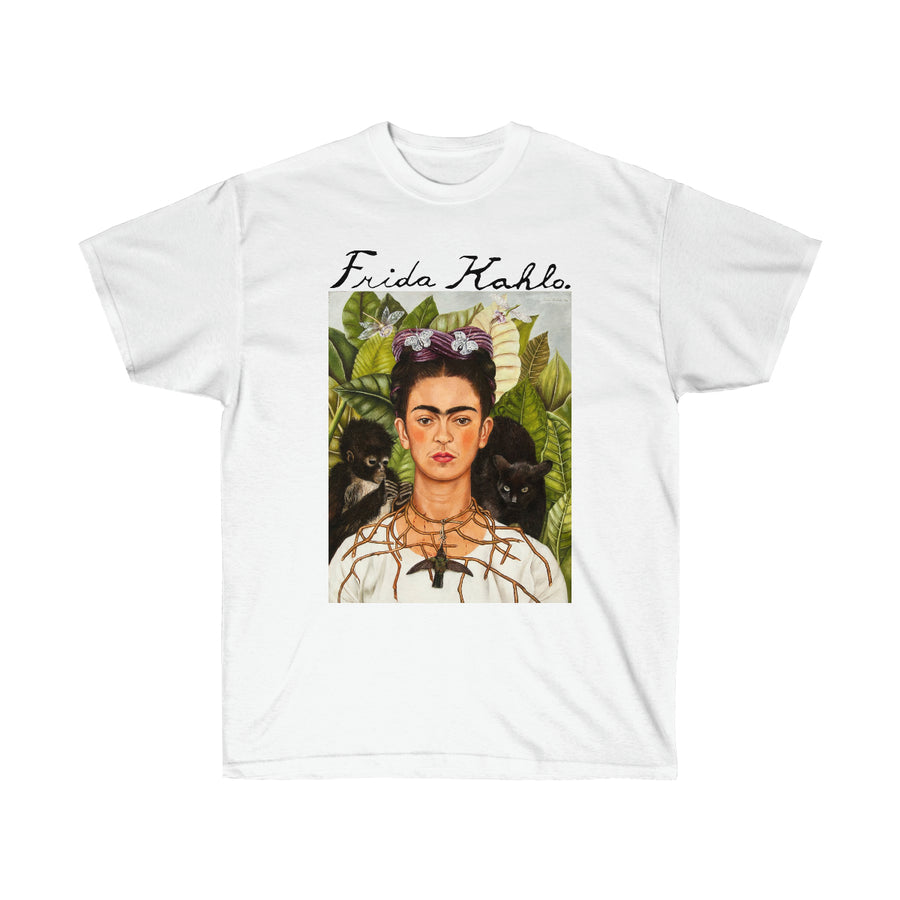 Galartsy Self-portrait with thorn necklace and hummingbird Frida Kahlo T-shirt