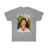 Galartsy Self-portrait with thorn necklace and hummingbird Frida Kahlo T-shirt, view 3
