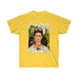 Galartsy Self-portrait with thorn necklace and hummingbird Frida Kahlo T-shirt, view 4
