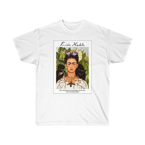 Galartsy Self-Portrait with Thorn Necklace and Hummingbird T-shirt