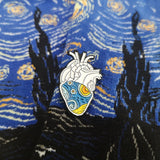 Galartsy Starry Night Heart Enamel pin, view 2