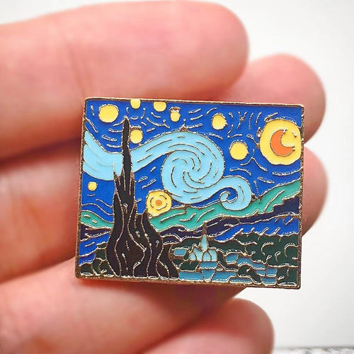 Galartsy Starry Night Painting Enamel Pin