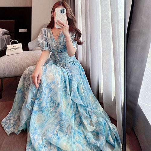 Galartsy Starry Night Sleeveless Dreamy Long Dress