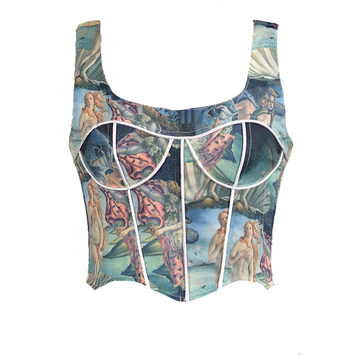 Galartsy The birth of venus Corset Cami Crop Top