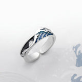 Galartsy The great wave off kanagawa couple rings, view 3
