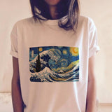 Galartsy The starry wave off kanagawa T-shirt, view 2