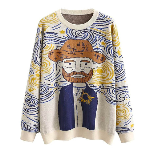 Galartsy Van gogh Cartoon Sweater