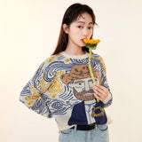 Galartsy Van gogh Cartoon Sweater, view 3
