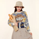 Galartsy Van gogh Cartoon Sweater, view 5