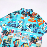Galartsy Van Gogh collage Hawaiian Shirt, view 4