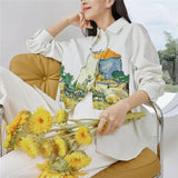 Galartsy Van Gogh Cottage Loose shirt, view 3