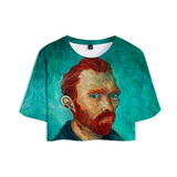 Galartsy Van Gogh Crop Tops, view 4