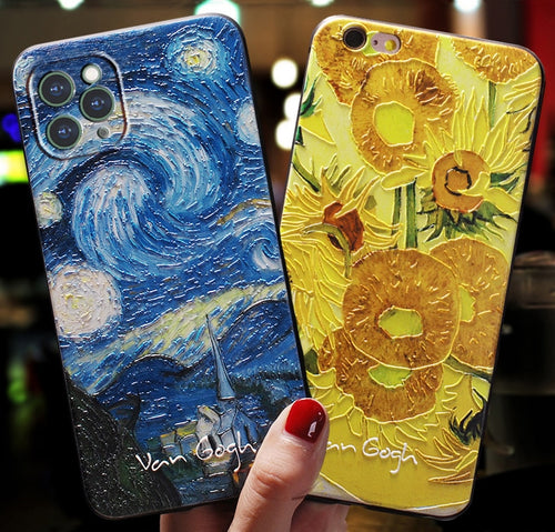 Galartsy Van gogh embossed iPhone cases