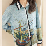 Galartsy Van Gogh Fishing Boats on the Beach Shirt, view 2