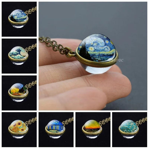 Galartsy Van gogh Glass necklace