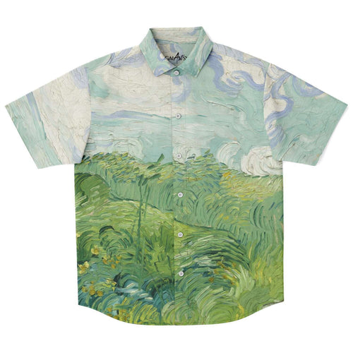 Galartsy Van gogh green field Buttoned Shirt