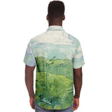 Galartsy Van gogh green field Buttoned Shirt, view 4